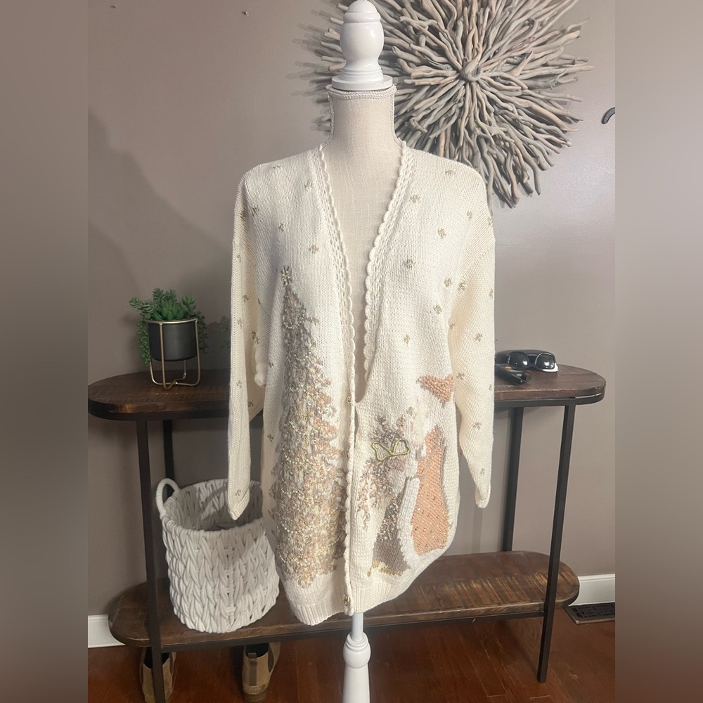 Vintage Marisa Christina Christmas Collection Sweater Cottage Core neutral‎